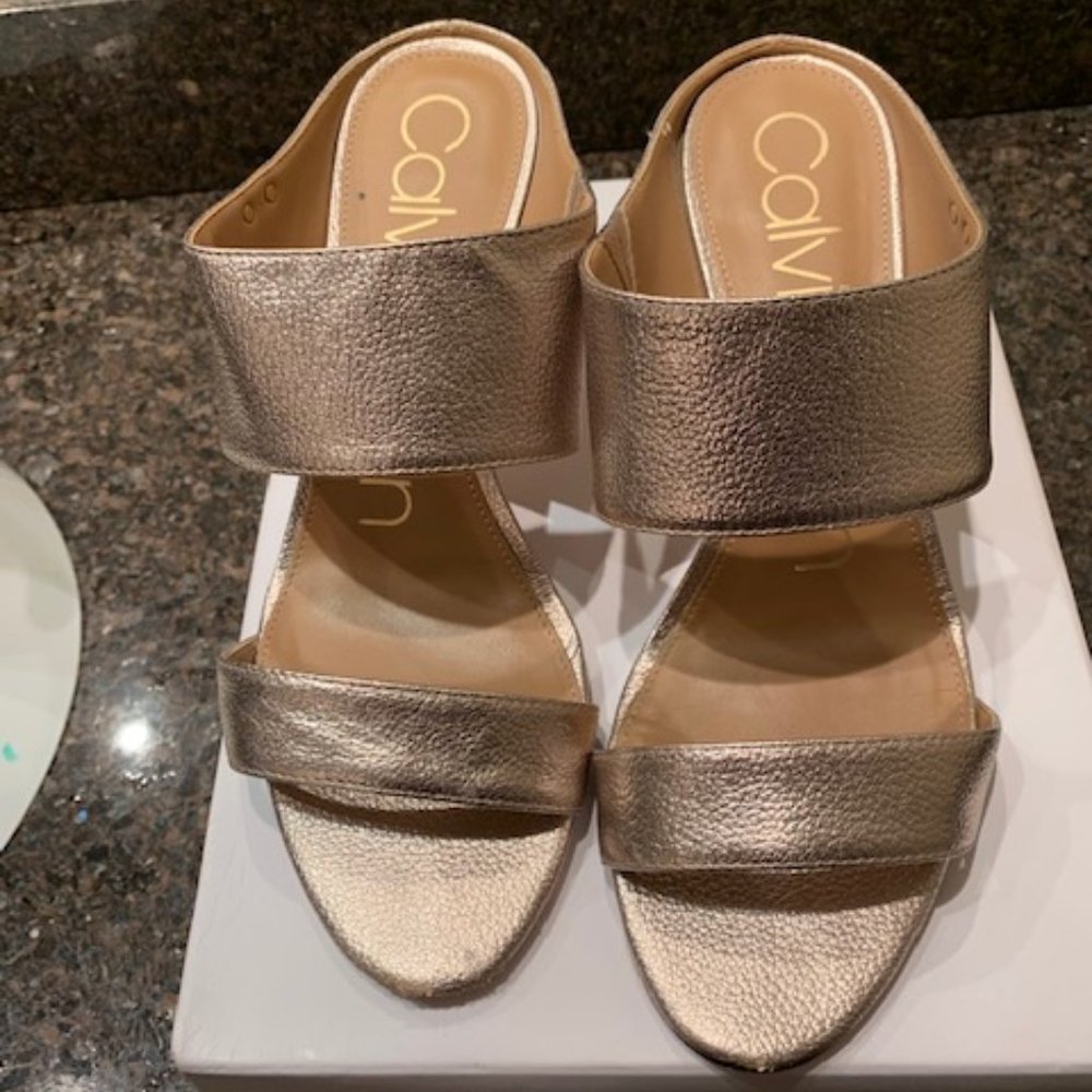 calvin klein genuine leather metallic shoes 9